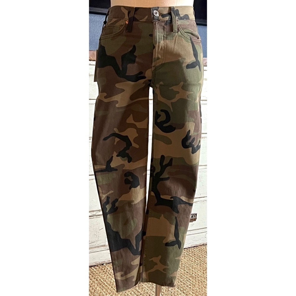 Redone Re/Done Camouflage Cropped Skinny Jeans 25
